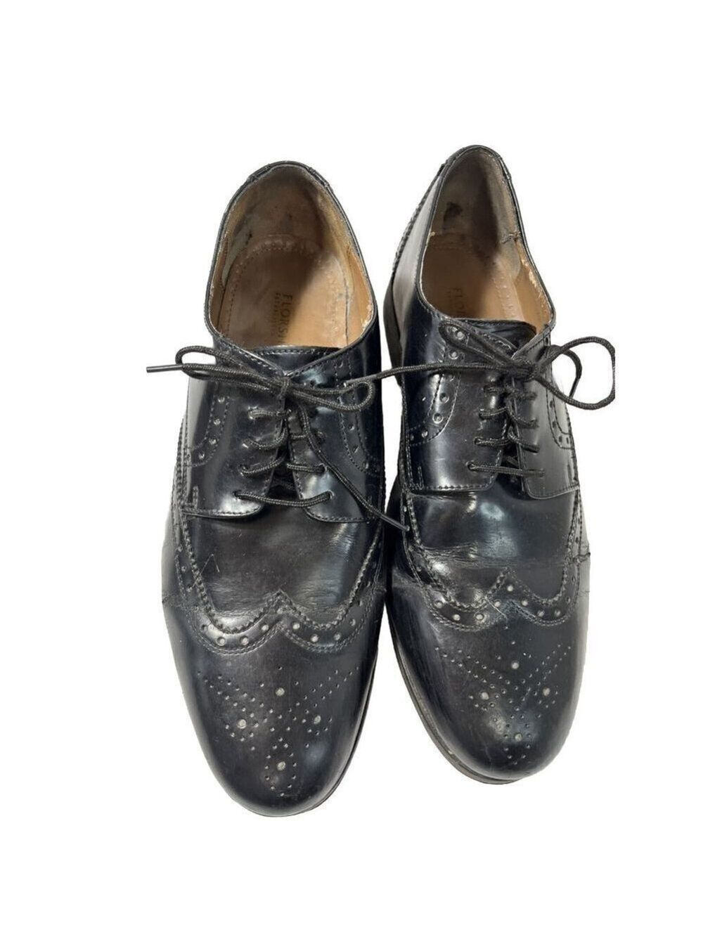 Florsheim Brookside Leather Wingtip Black Mens Shoes size  9.5